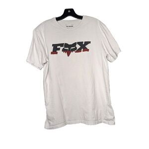 Fox Racing Shield Short Sleeve‎ T-Shirt White Men's Medium Motorcycle Motocross